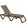 Grosfillex - Java Chaise Lounge Taupe Weave With Taupe Frame Stackable Chaise Lounge