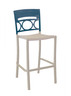 Grosfillex - Moon Denim Blue/Linen Stacking Barstool