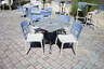 Grosfillex - Moon Denim Blue /Linen Stacking Side Chair (4 Pack)