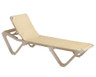 Grosfillex - Nautical Khaki With Sandstone Frame Adjustable Chaise Lounge