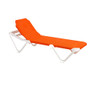 Grosfillex - Nautical Orange With White Frame Adjustable Chaise Lounge