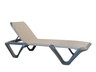 Grosfillex - Nautical Pro Espresso With Charcoal Frame Adjustable Chaise Lounge
