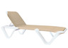 Grosfillex - Nautical Pro Khaki With White Frame Adjustable Chaise Lounge
