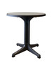 Grosfillex - Omega 28" Round Brushed Metal & Charcoal Table