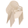 Grosfillex - Pacific Fanback French Taupe Stacking Armchair (16 Pack)