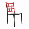 Grosfillex - Plazza Apple Red With Charcoal Stacking Side Chair (16 Pack)