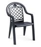 Grosfillex - Savannah Highback Charcoal Stacking Dining Armchair