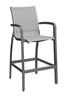 Grosfillex - Sunset Solid Gray/ Volcanic Black Outdoor Barstool