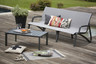 Grosfillex - Sunset 24" x 40" Volcanic Black Outdoor Rectangular Cocktail Table