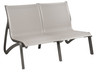 Grosfillex - Sunset Gray/ Volcanic Black  Outdoor Stackable Love Seat