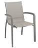 Grosfillex - Sunset Gray/ Platinum Gray Outdoor Stacking Armchair