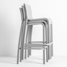 Grosfillex - Sunset Gray/ Platinum Gray Outdoor Stacking Armless Barstool (2 Pack)