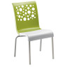 Grosfillex - Tempo Green Back/ White Seat Stacking Armchair
