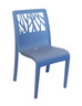 Grosfillex - Vegetal Denim Blue Outdoor Stacking Sidechair