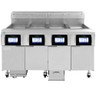 Frymaster - FilterQuick Oil-Conserving 4 x 30 Lb Natural Gas Floor Fryer w/ FQ4000 & Automatic Filtration - 4FQG30U