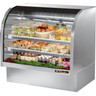 True - 48" Stainless Steel Curved Glass Refrigerated Display Case - TCGG-48-S-HC-LD
