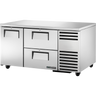 True - 60" Stainless Steel Undercounter Refrigerator w/ 1 Solid Door & 2 Drawers - TUC-60-32D-2-HC