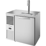 True - 36" Stainless Steel Pass-Thru Refrigerated Beer Dispenser w/ 1 Tap & Solid Swing Doors - TDR36-PTSZ1-L-S-S-S-1
