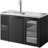 True - 52" Black Refrigerated Beer Dispenser w/ 1 Tap & Solid/Glass Doors - TDR52-RISZ1-L-B-SG-1