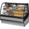 True - 59" Stainless Steel Curved Glass Refrigerated Display Case w/ Stainless Interior - TDM-DZ-59-GE/GE-S-S