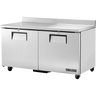 True - 60" Stainless Steel Worktop Freezer w/ 2 Doors - TWT-60F-HC