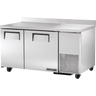 True - 60" Stainless Steel Worktop Freezer w/ 2 Doors - TWT-60-32F-HC