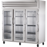 True - Spec Series 77" Stainless Steel Refrigerator w/ 3 Glass Swing Doors - STG3R-3G