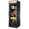 True - 27" Black Floral Refrigerator w/ 1 Glass Swing Door - GDM-23FC-HC-TSL01