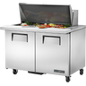 True - 48" Refrigerated Prep Table w/ 2 Doors & 18 Pans - TSSU-48-18M-B-HC