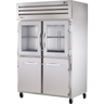 True - Spec Series 52" Stainless Steel Refrigerator w/ 2 Glass & 2 Solid Half Swing Doors  - STA2R-2HG/2HS-HC