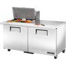 True - 60" Mega Top Refrigerated Prep Table w/ 2 Doors & 12 Pans - TSSU-60-12M-B-HC