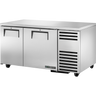 True - 60" Stainless Steel Undercounter Freezer w/ 2 Doors - TUC-60-32F-HC