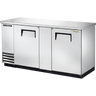 True - 69" Stainless Steel Back Bar Refrigerator w/ 2 Solid Swing Doors - TBB-3-S-HC