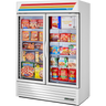 True - 54" White Merchandiser Freezer w/ 2 Swing Glass Doors - GDM-49F-HC-TSL01