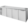 True - 108" Stainless Steel Back Bar Refrigerator w/ 4 Solid Swing Doors - TBR108-RISZ1-L-S-SSSS-1