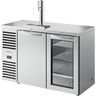 True - 52" Stainless Steel Refrigerated Beer Dispenser w/ 1 Tap & Solid/Glass Swing Doors - TDR52-RISZ1-L-S-SG-1