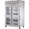 True - Spec Series 52" Stainless Steel Heated Cabinet w/ 4 Glass Half Swing Doors - STA2H-4HG