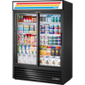 True - 54" Black Refrigerated Merchandiser w/ 2 Sliding Glass Doors - GDM-47-HC-LD