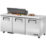 True - 72" Refrigerated Salad/Sandwich Prep Table w/ 3 Doors & 10 Pans - TSSU-72-10-HC