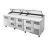 True - 119" Stainless Steel Pizza Prep Table w/ 1 Door / 6 Drawers & 15 Pans - TPP-AT-119D-6-HC