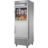 True - T-Series 27" Stainless Steel Refrigerator w/ Glass/Solid Half Swing Doors - T-23-1-G-1-HC-FGD01