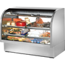 True - 60" Stainless Steel Curved Glass Refrigerated Display Case - TCGG-60-S-HC-LD