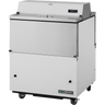 True - 34" White Dual Sided Milk Cooler w/ Stainless Steel Interior - TMC-34-DS-SS-HC
