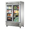 True - TS Series 54" Stainless Steel Refrigerator w/ 2 Glass Swing Doors - TS-49G-HC-FGD01