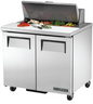 True - 36" Refrigerated Prep Table w/ 2 Doors & 8 Pans - TSSU-36-08-HC
