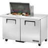 True - 48" Refrigerated Prep Table w/ 2 Doors & 12 Pans - TSSU-48-12M-B-HC