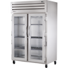 True - Spec Series 53" Stainless Steel Refrigerator w/ 2 Glass Swing Doors - STR2R-2G-HC