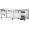True - 93" Stainless Steel Undercounter Refrigerator w/ 2 Doors & 2 Drawers - TUC-93D-2-HC