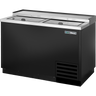 True - 50" Black Reach In Bottle Cooler w/ 2 Solid Slide Lids - TD-50-18-HC