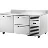 True - Spec Series 67" Stainless Steel Worktop Refrigerator w/ 2 Drawers & 1 Doors - TWT-67D-2-HC-SPEC3